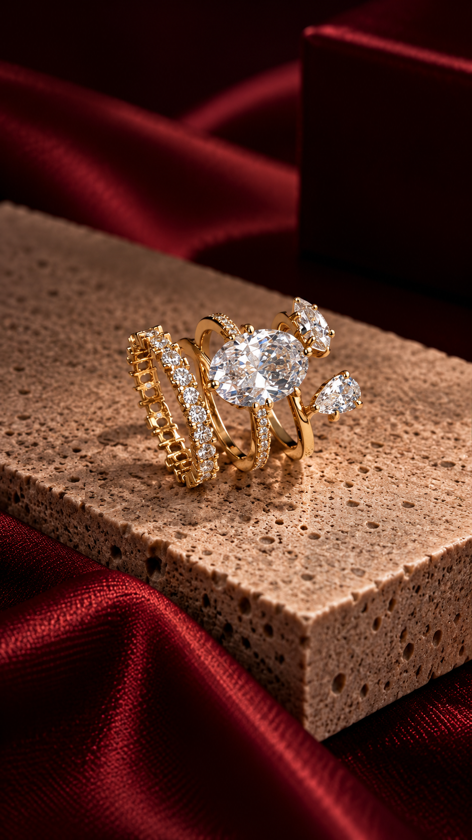 Custom 18K gold ring set with diamonds