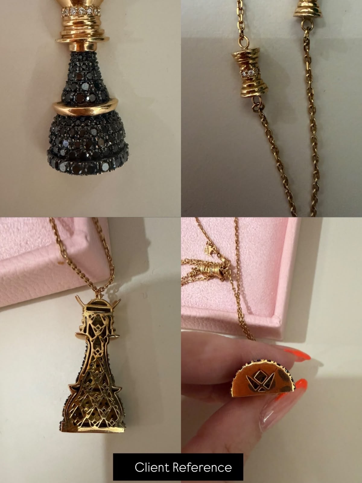 Client reference for a custom Aladin Jewelry necklace